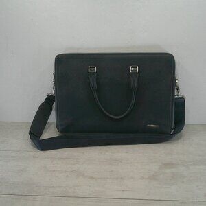 BOSTANTEN Briefcase Leather Laptop Bag Lawyer Business Vintage True Navy Slim